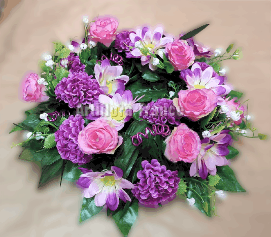COURONNE ROSE LAVANDE 30CM