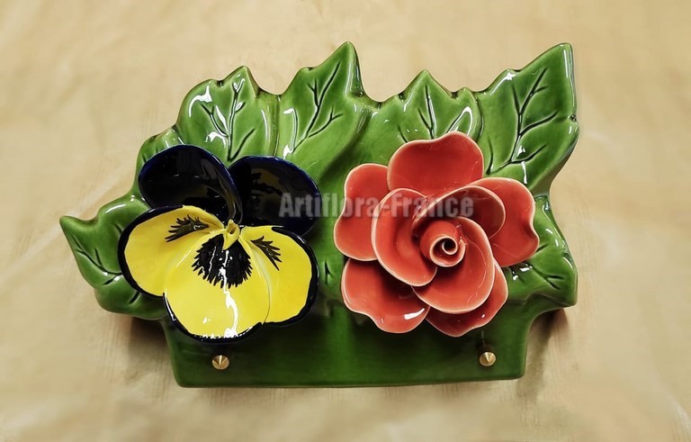 CROISSANT FEUILLES 1 ROSE 1 PENSEE