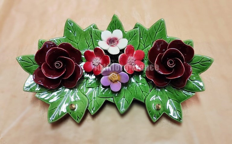 CROISSANT FLEURS 2 ROSE GRENA + FLEURETTES