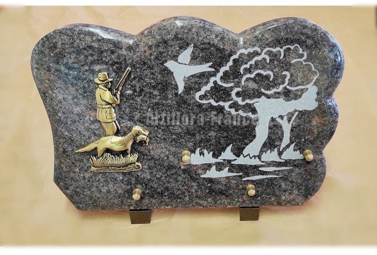 PLAQUE GRANIT FORME 20X30CM CHASSEUR