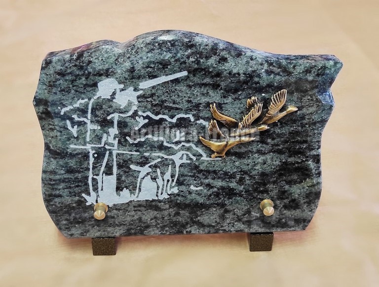 PLAQUE GRANIT 15X20CM CHASSEUR