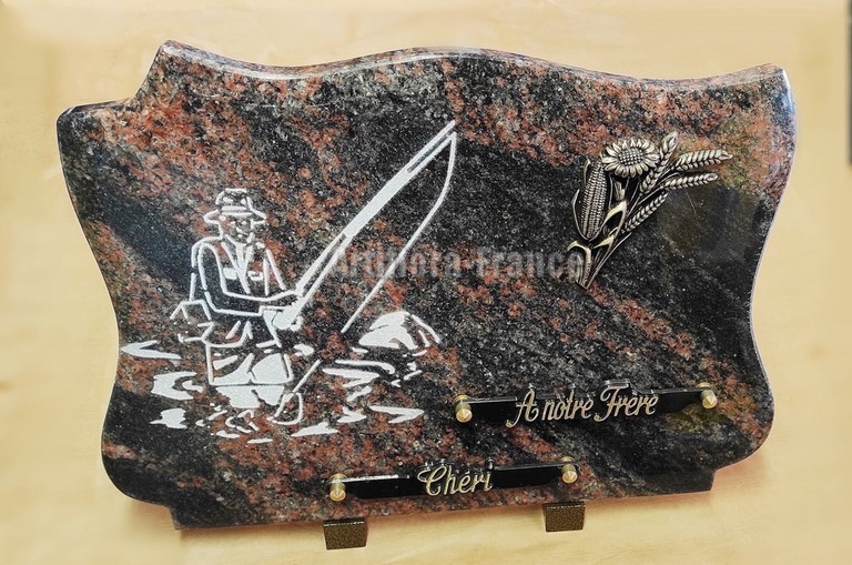 PLAQUE GRANIT 25X35CM PECHEUR