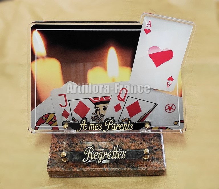 PLAQUE EN ALTUGLASS 18X25CM JEUX DE CARTES