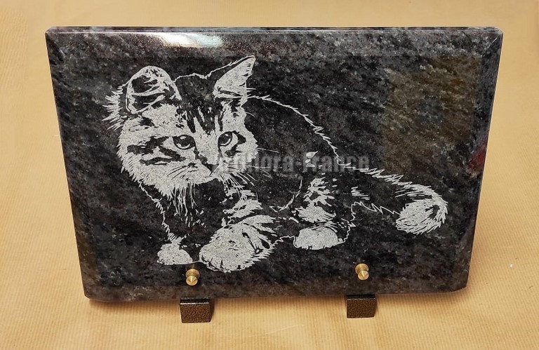 PLAQUE GRANIT RECTANGLE 20X30 GRAVURE CHAT