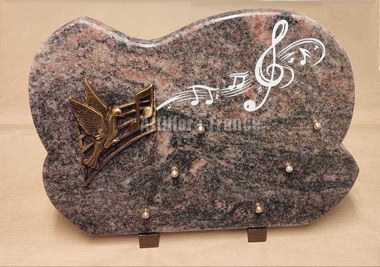 PLAQUE GRANIT 25x35CM FORME AVEC SABLAGE MUSIQUE