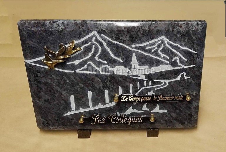PLAQUE GRANIT 20X30CM MONTAGNE VILLAGE