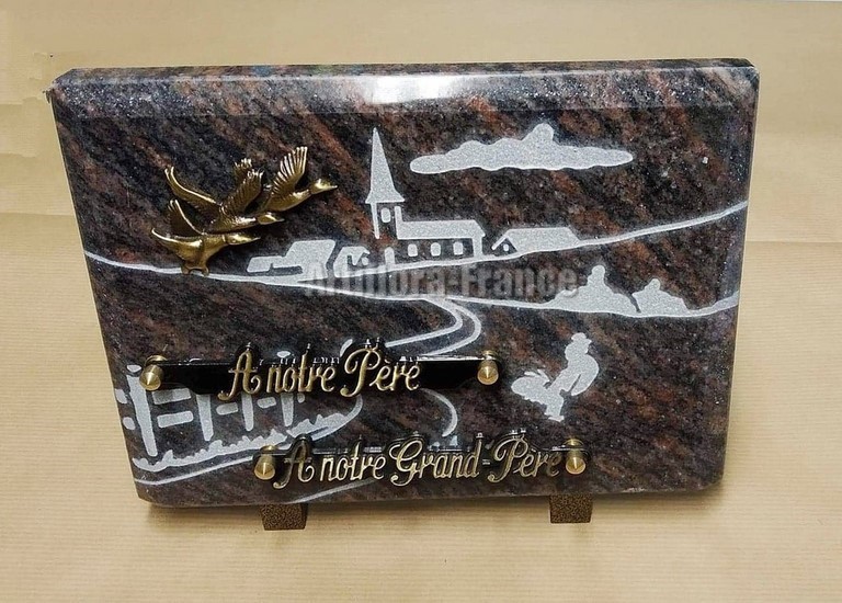 PLAQUE GRANIT RECT. 18X25 CM VILLAGE CHEMIN