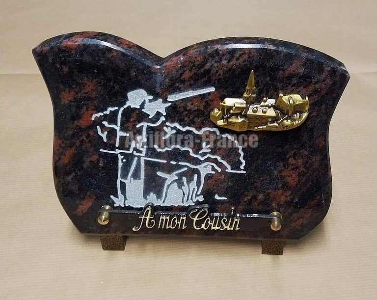PLAQUE GRANIT 15X20CM CHASSEUR