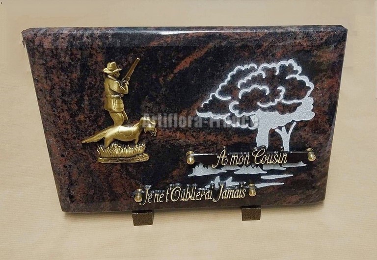 PLAQUE GRANIT 20X30CM CHASSEUR