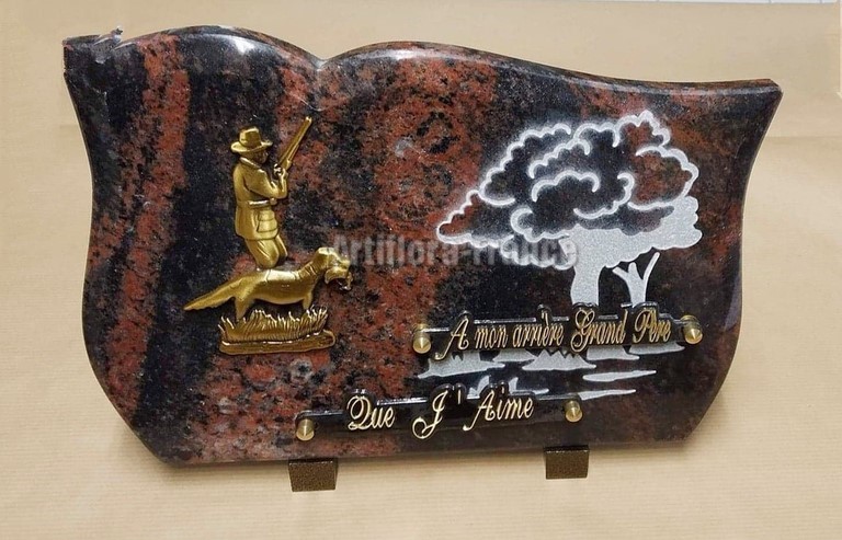 PLAQUE GRANIT FORME 20X30CM CHASSEUR