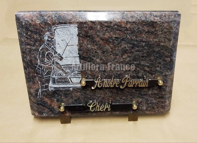 PLAQUE GRANIT 18x25CM MECANICIEN