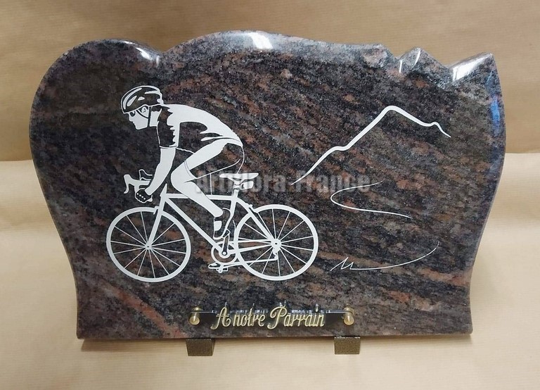 PLAQUE FORME 25X35CM CYCLISTE VELO