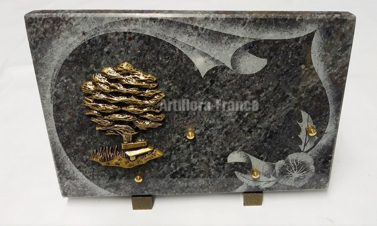 PLAQUE 20X30CM SABLAGE PARCHEMIN ET FLEUR