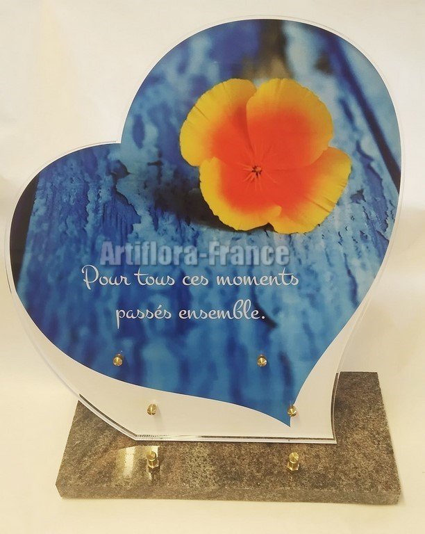 PLAQUE ALTUGRAND COEUR BLEU + TEXTE 35X32CM