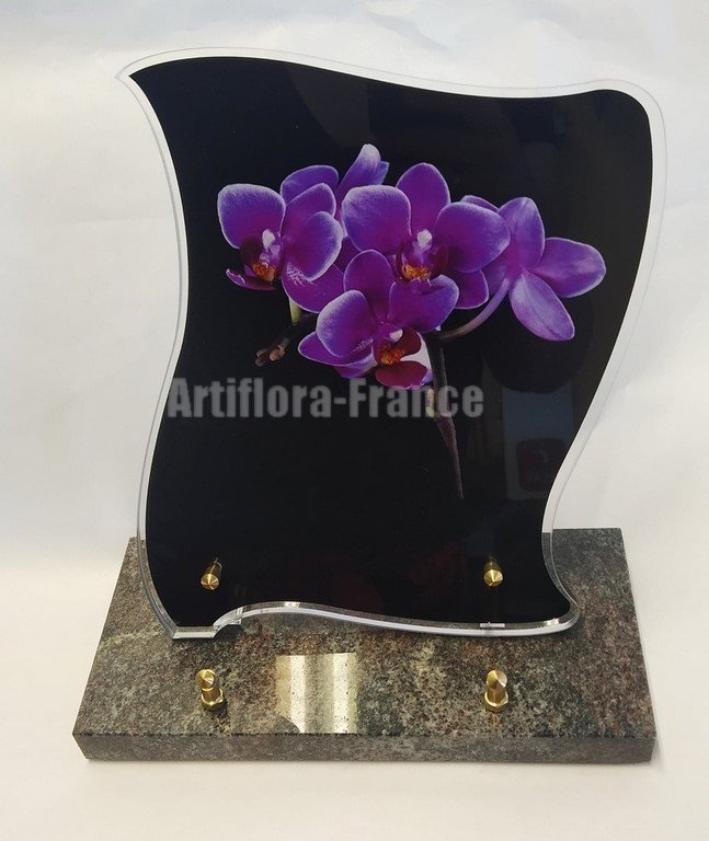 PLAQUE ALTU PARCHEMIN 25X21CM ORCHIDEE