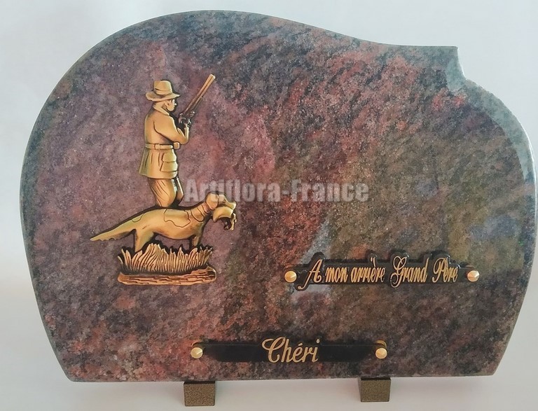 PLAQUE GRANIT 25X35CM CHASSEUR