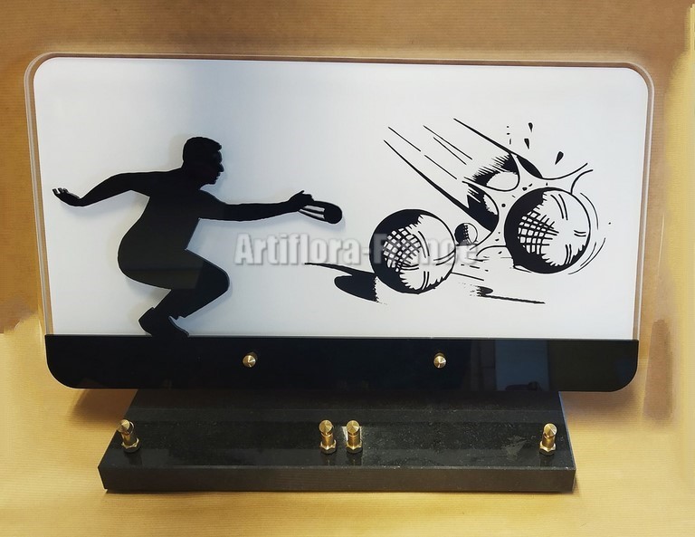 PLAQUE ALTUGLASS 40x20CM PETANQUE