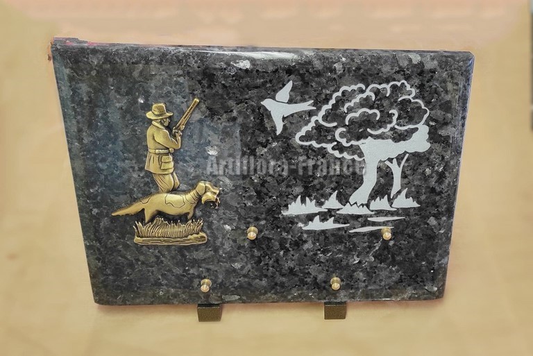 PLAQUE GRANIT RECT. 25X35CM CHASSEUR