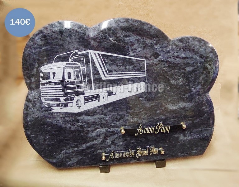 PLAQUE GRANIT FORME 30X40CM CAMION