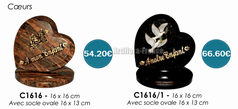 PLAQUE GRANIT FORME COEUR 16CM