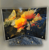 PLAQUE ALTUGLASS LIVRE PENCHE OUVERT FLEURS PAPILLON