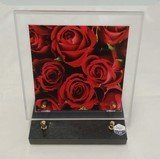 PLAQUE ALTU 20X20CM LISERE SABLE ROSE ROUGE