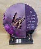 PLAQUE RONDE D25CM ALTU PAPILLON + TEXTE