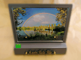 ALTUGLASS SUR SOCLE METAL 24X21CM PAYSAGE ARC EN CIEL